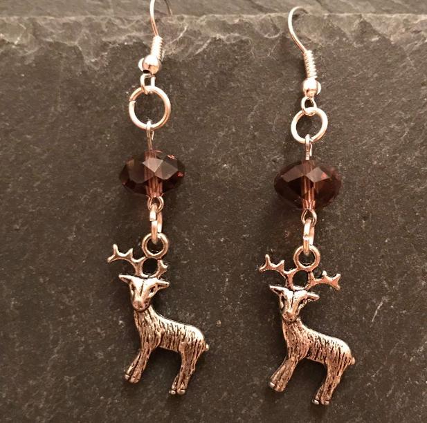 Reindeer earrings  sparkle a little bit every day